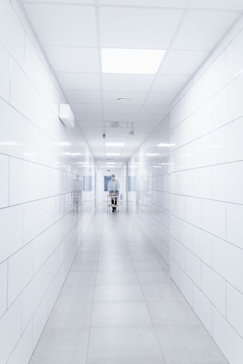 Clean medical facility corridor